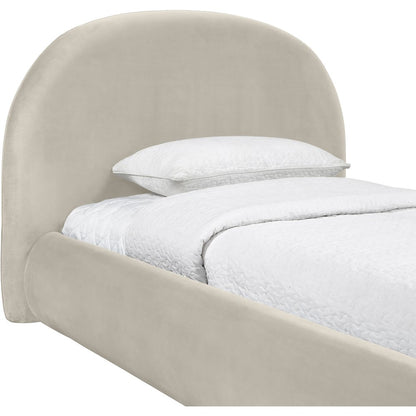 Celine Cream Velvet Upholstered Twin Bed