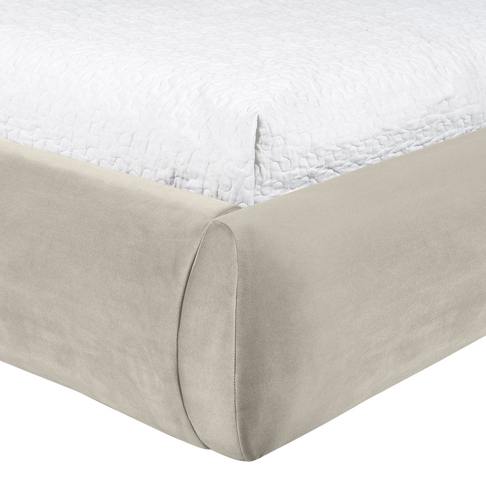 Celine Cream Velvet Upholstered Twin Bed