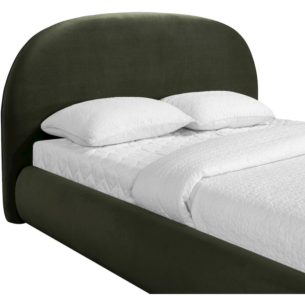 Celine Green Velvet Upholstered Full Bed