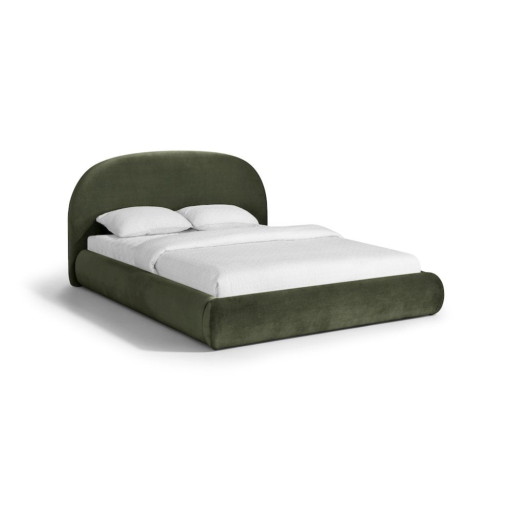 Celine Green Velvet Upholstered King Bed