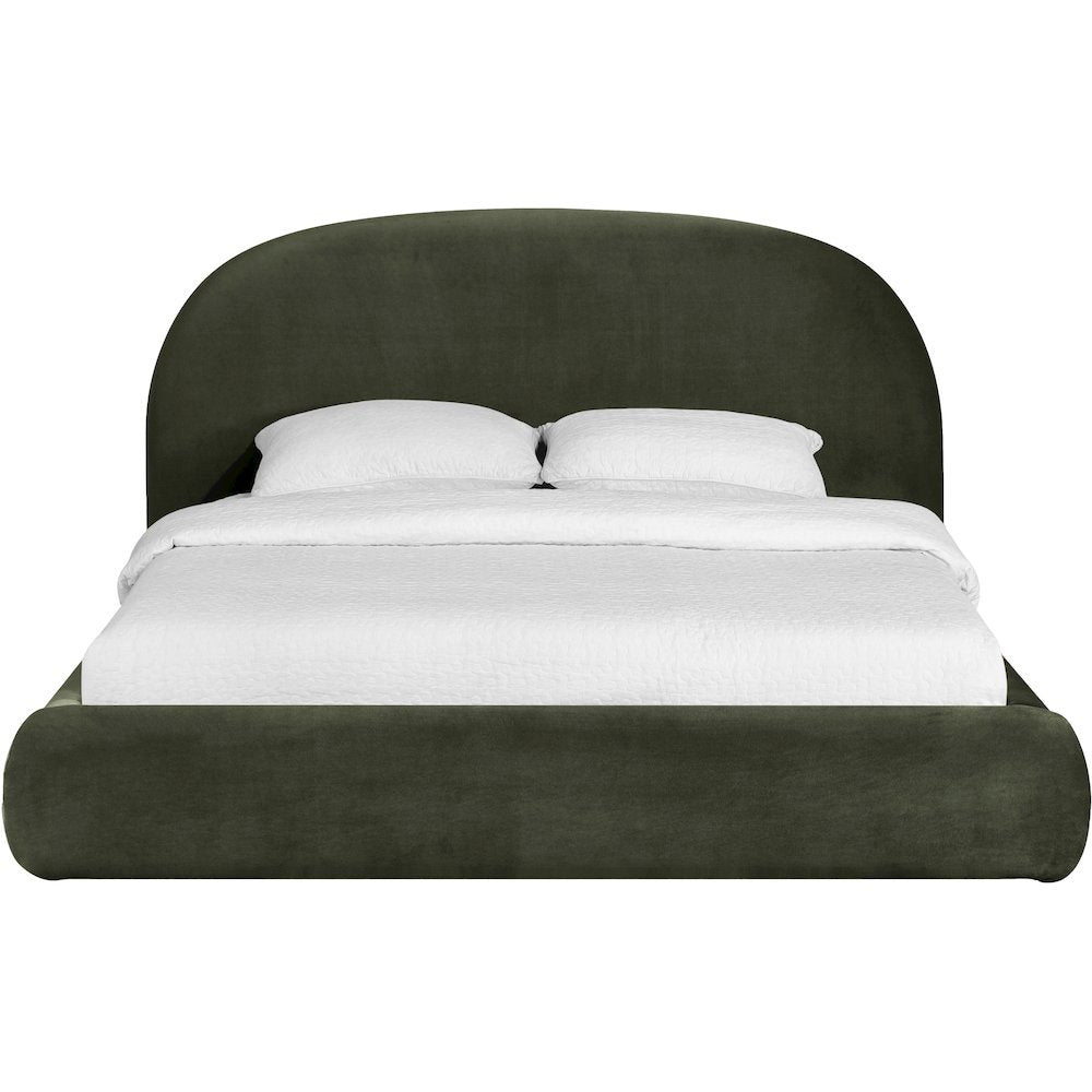 Celine Green Velvet Upholstered Queen Bed