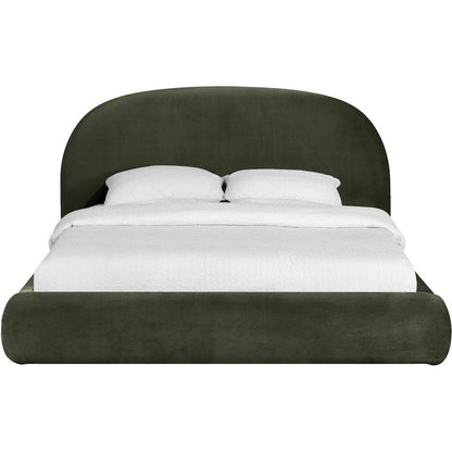 Celine Green Velvet Upholstered Queen Bed