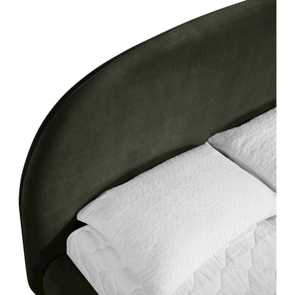 Celine Green Velvet Upholstered Queen Bed
