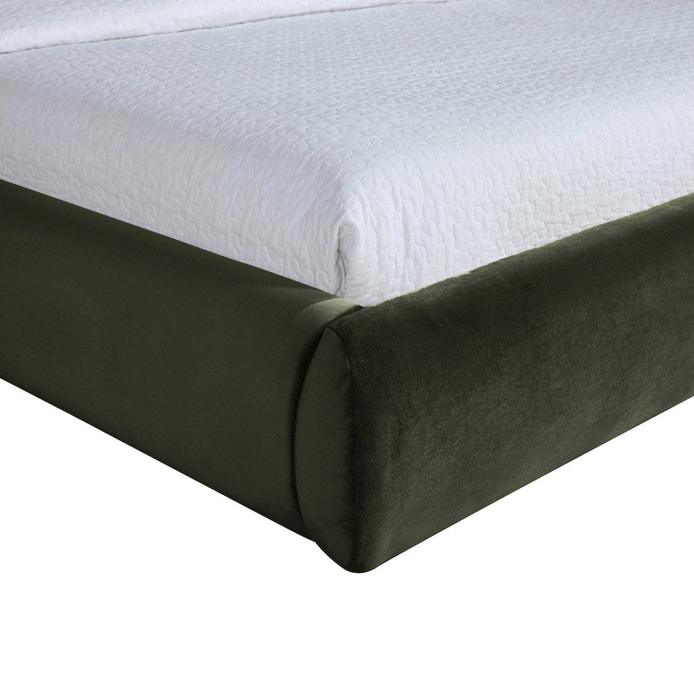 Celine Green Velvet Upholstered Queen Bed
