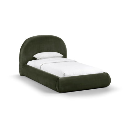 Celine Green Velvet Upholstered Twin Bed