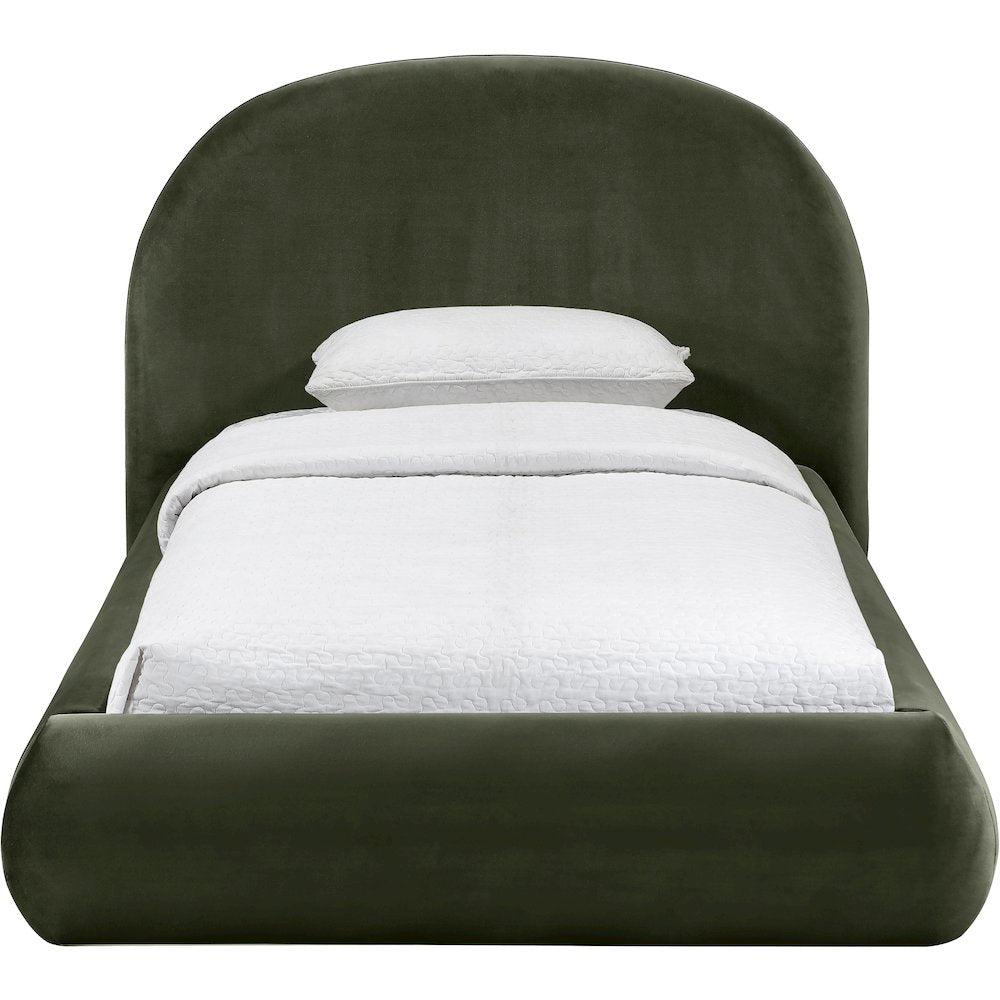 Celine Green Velvet Upholstered Twin Bed