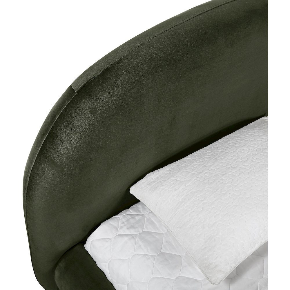 Celine Green Velvet Upholstered Twin Bed