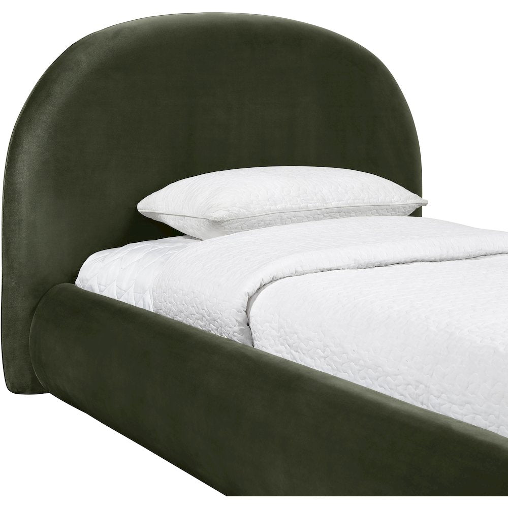 Celine Green Velvet Upholstered Twin Bed