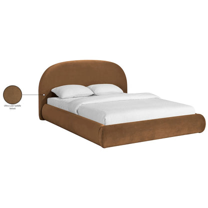 Celine Saddle Velvet Upholstered King Bed