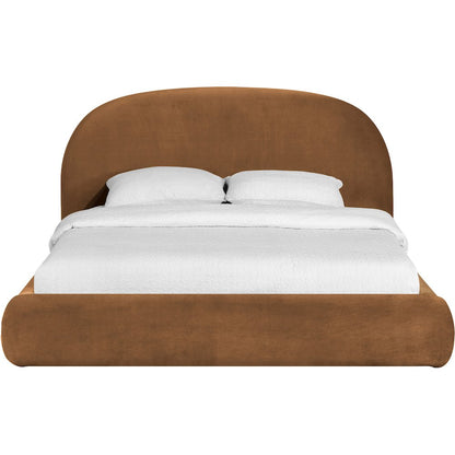 Celine Saddle Velvet Upholstered King Bed