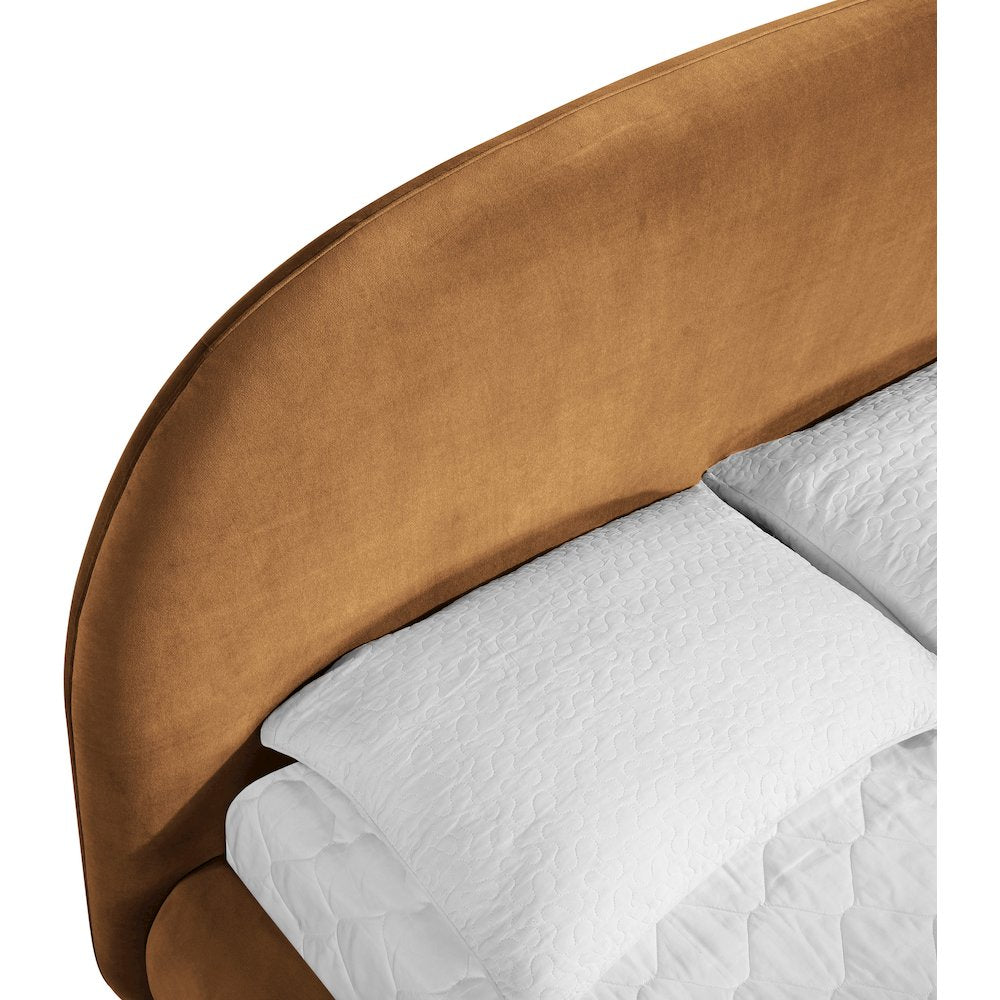 Celine Saddle Velvet Upholstered Queen Bed