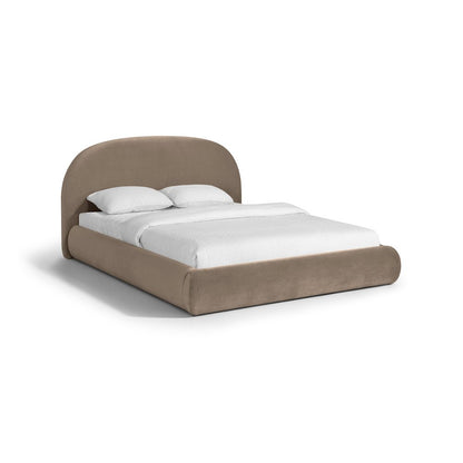 Celine Taupe Velvet Upholstered King Bed