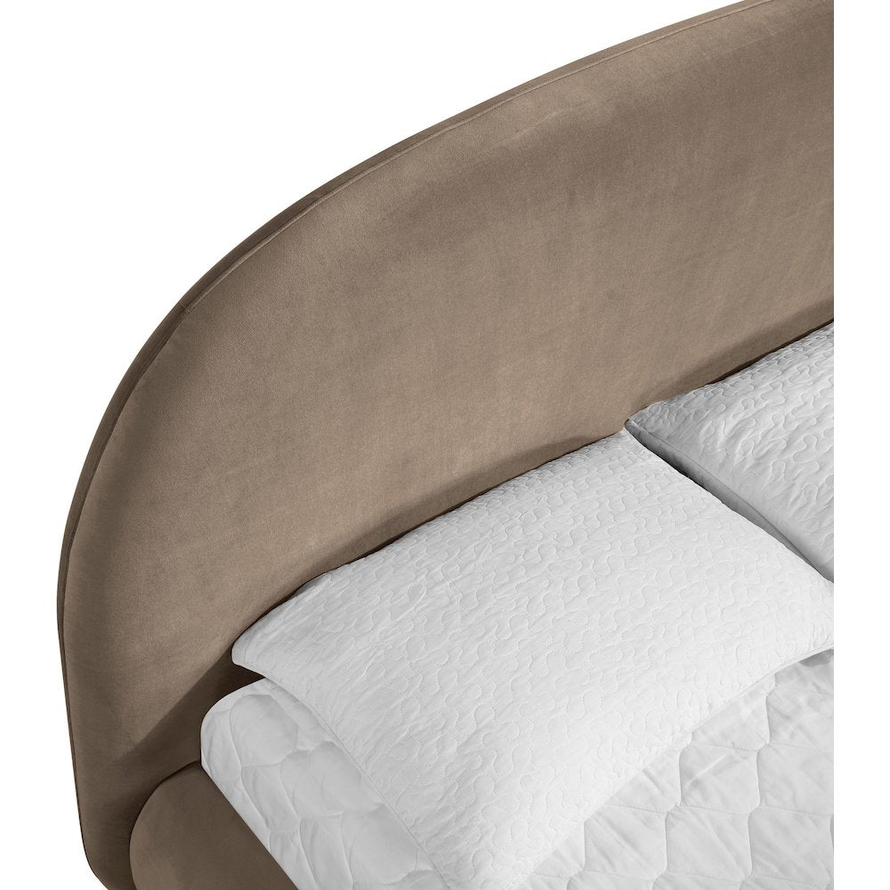 Celine Taupe Velvet Upholstered King Bed