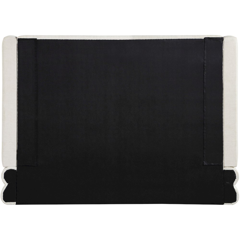 Chandra Cream Linen Textured Fabric Upholstered Queen Bed
