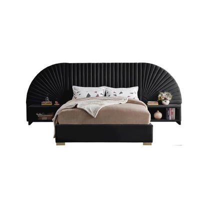 Cleo Black Velvet King Bed