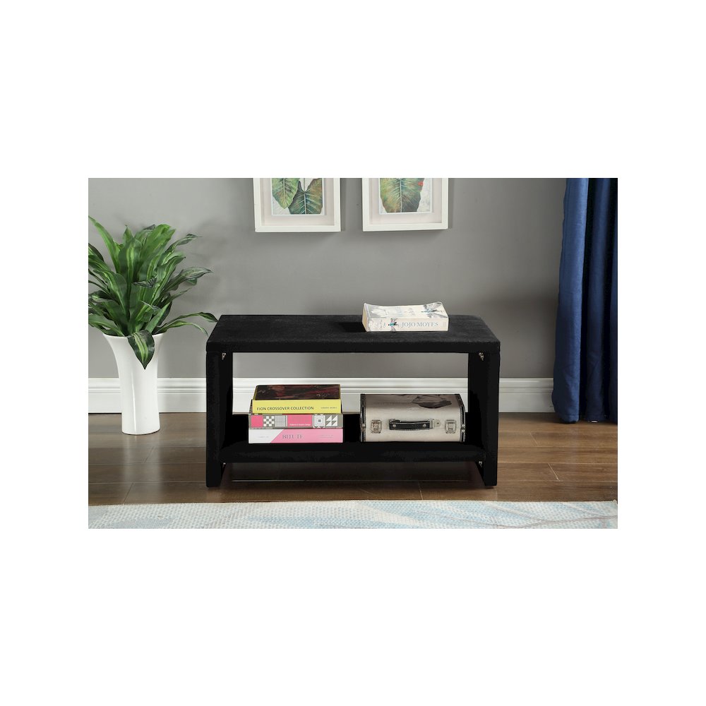 Cleo Black Velvet Night Stand
