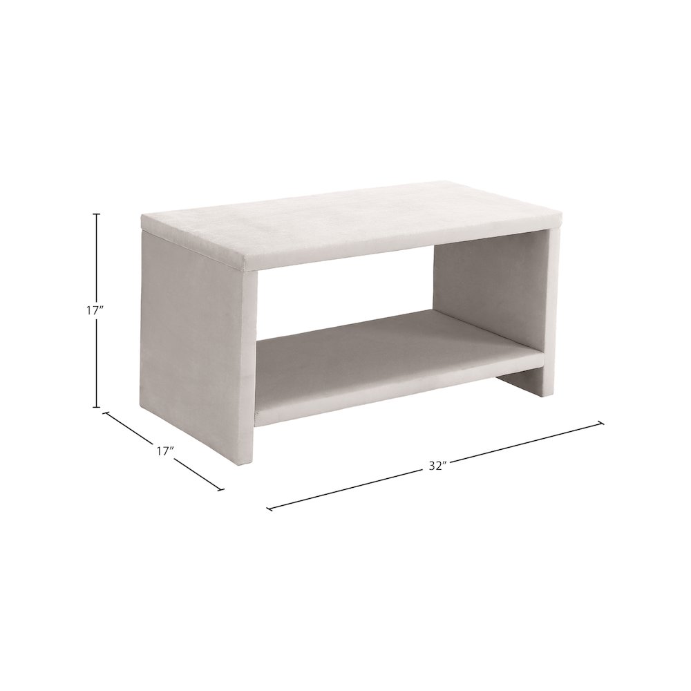 Cleo Cream Velvet Night Stand