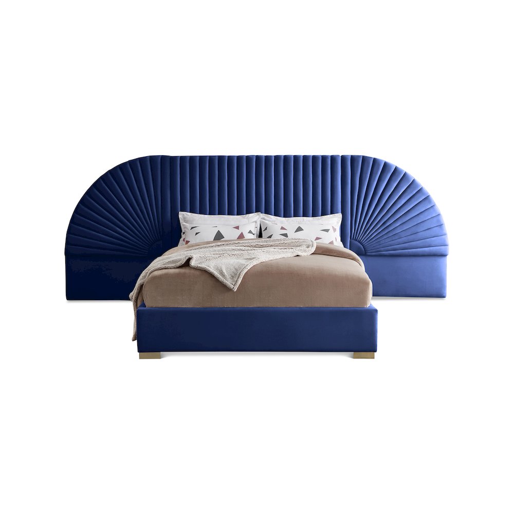 Cleo Navy Velvet King Bed