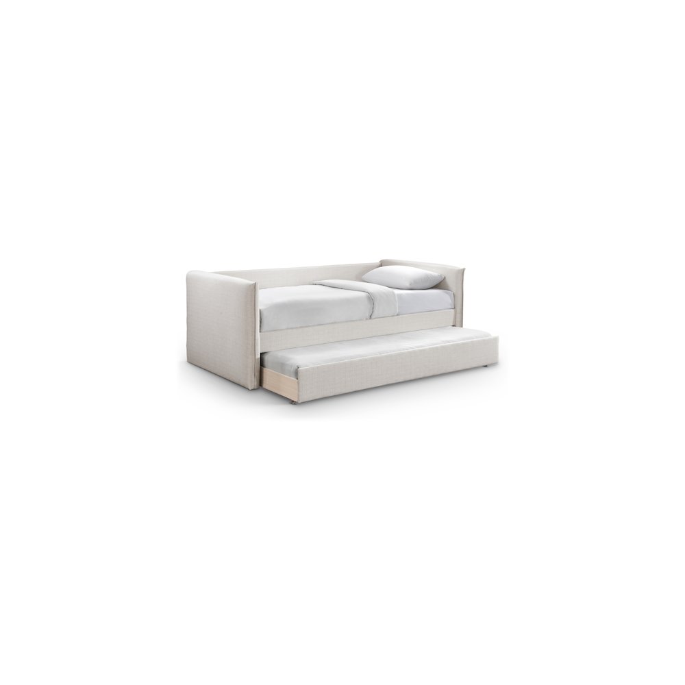 Colton Cream Linen Textured Fabric Twin Daybed