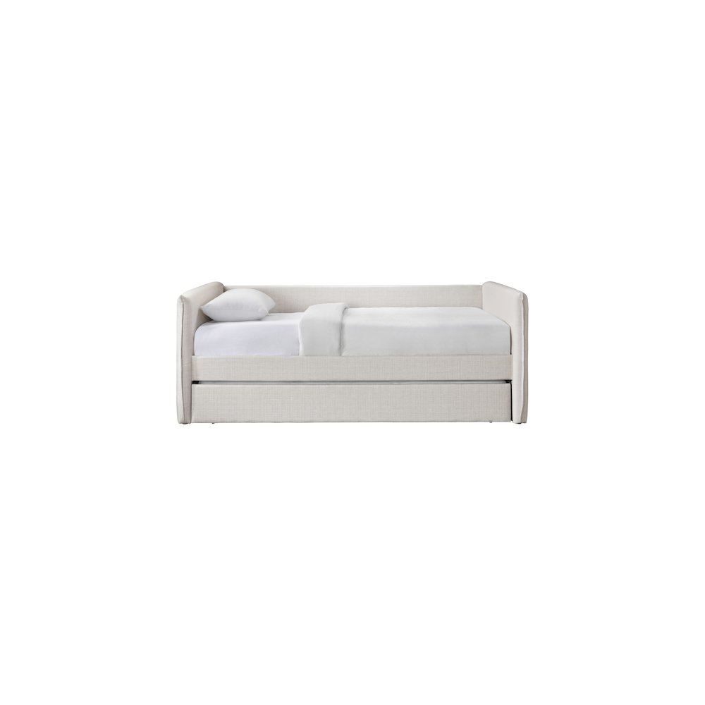 Colton Cream Linen Textured Fabric Twin Daybed