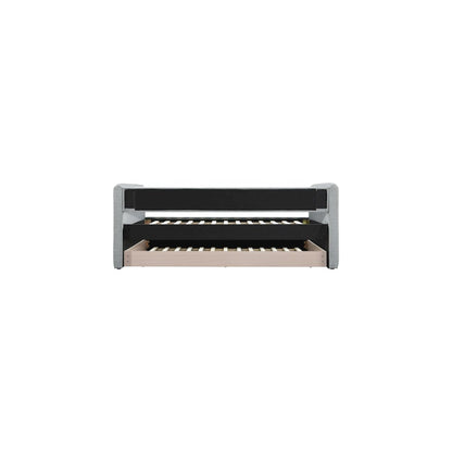 Colton Grey Linen Textured Fabric Twin Daybed