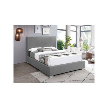 Crosby Grey Linen Textured Fabric Full Bed