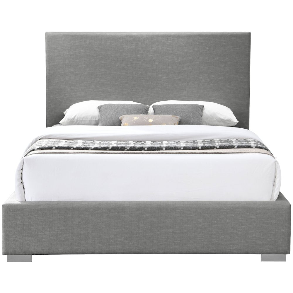 Crosby Grey Linen Textured Fabric Full Bed