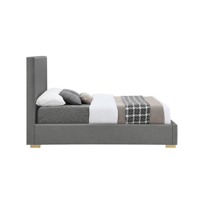 Crosby Grey Linen Textured Fabric Full Bed