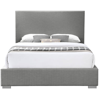 Crosby Grey Linen Textured Fabric King Bed