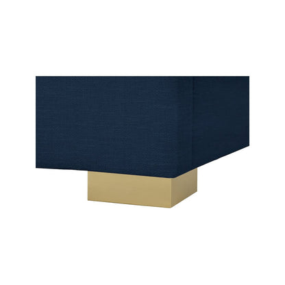 Crosby Navy Linen Textured Fabric Twin Bed