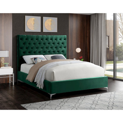 Cruz Green Velvet King Bed