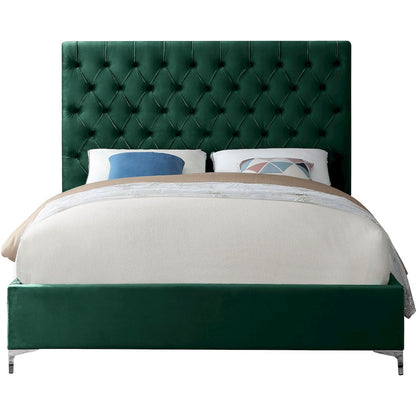 Cruz Green Velvet King Bed