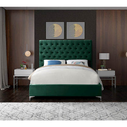 Cruz Green Velvet King Bed