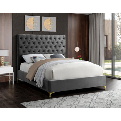Cruz Grey Velvet King Bed