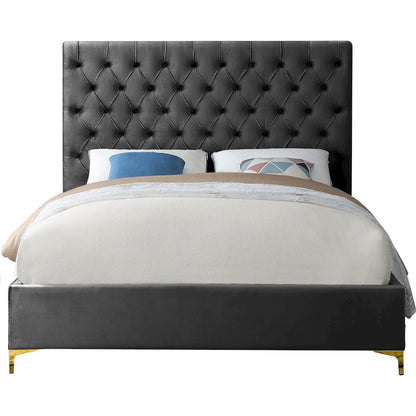 Cruz Grey Velvet King Bed