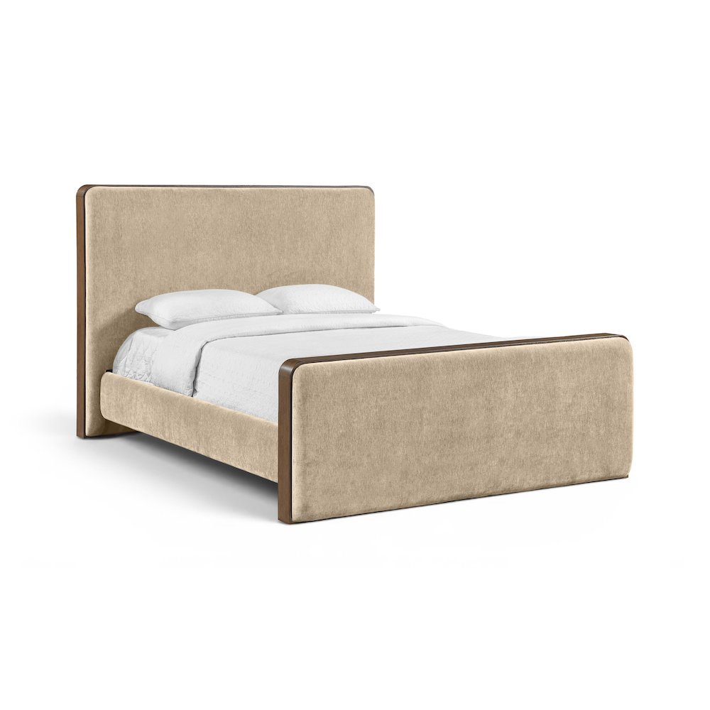 Dalton Beige Fabric Upholstered Full Bed (3 Boxes)