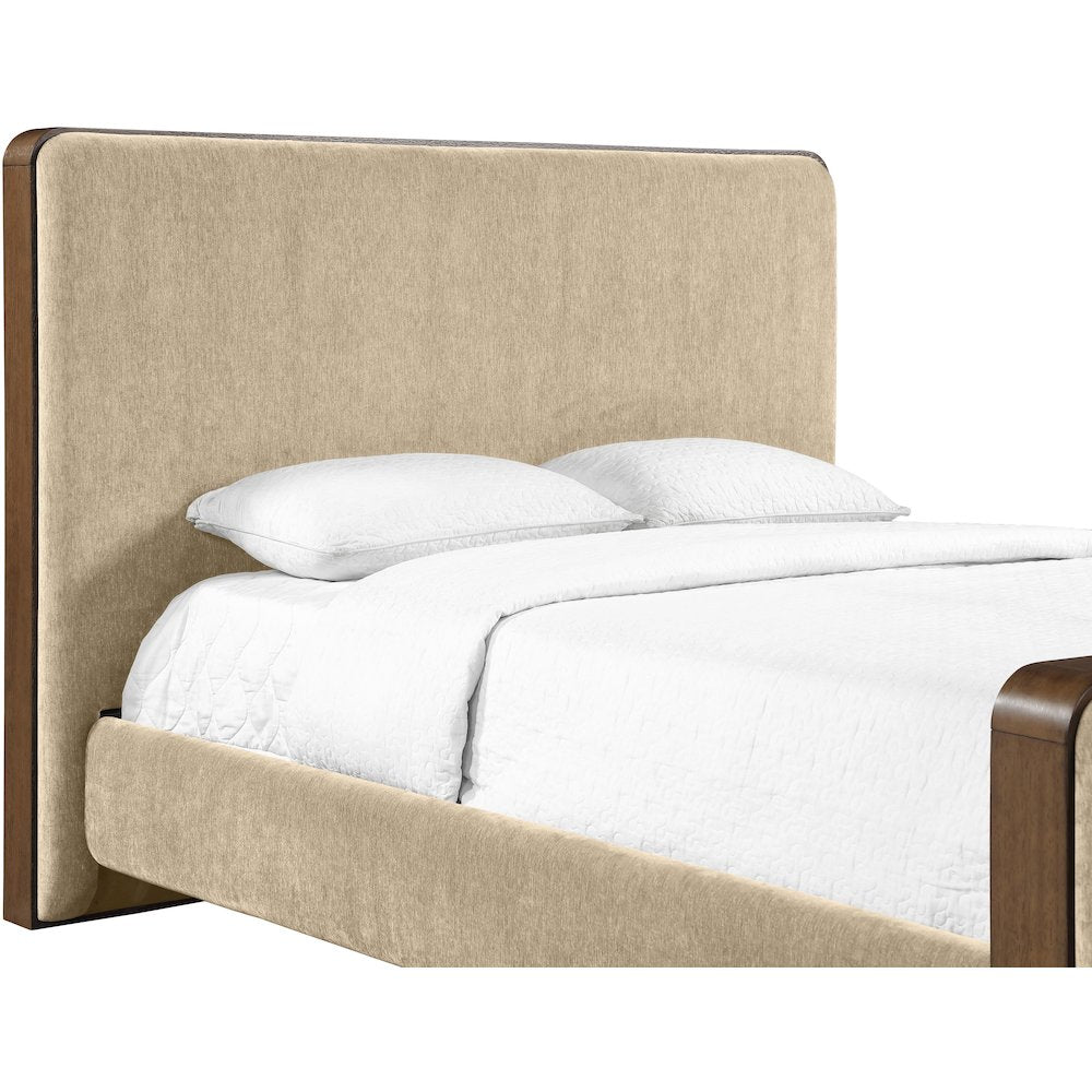 Dalton Beige Fabric Upholstered Full Bed (3 Boxes)