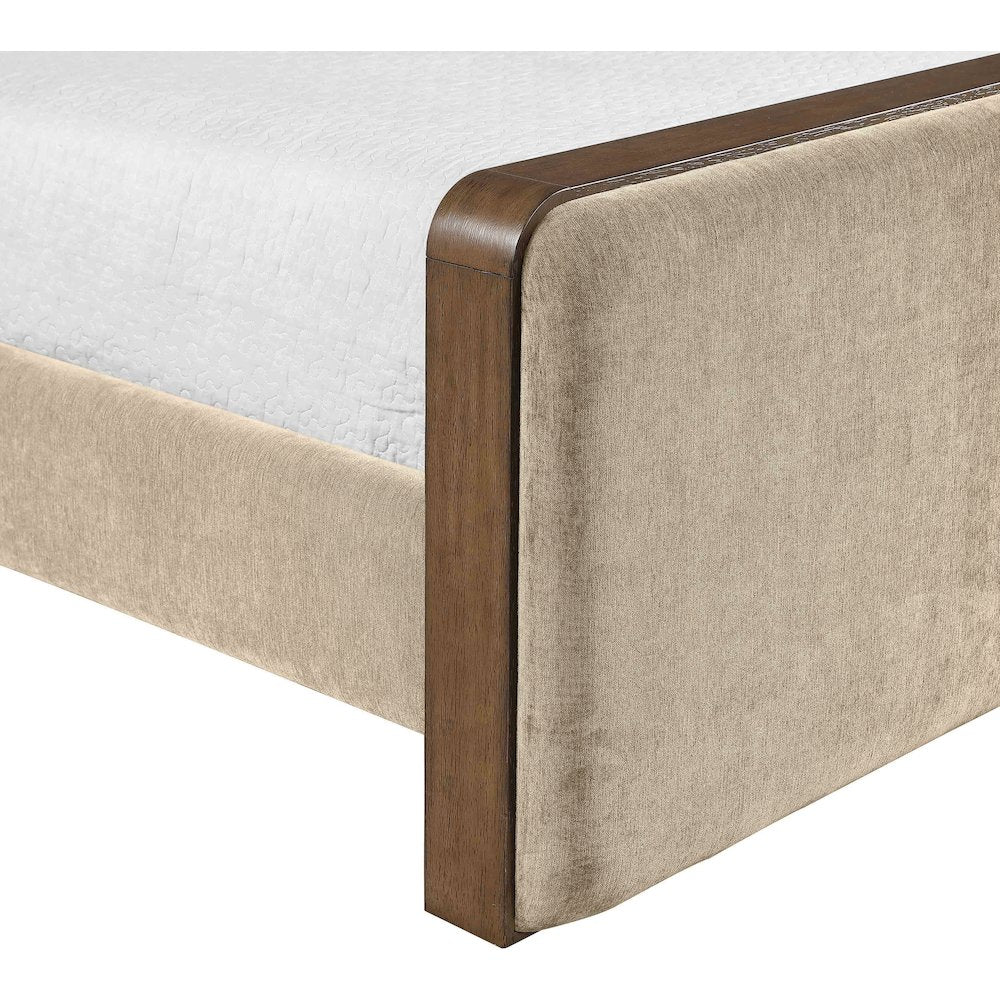 Dalton Beige Fabric Upholstered King Bed