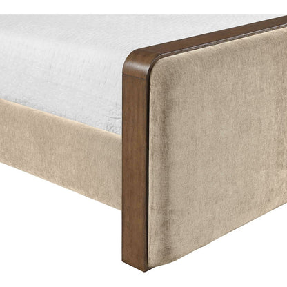 Dalton Beige Fabric Upholstered King Bed