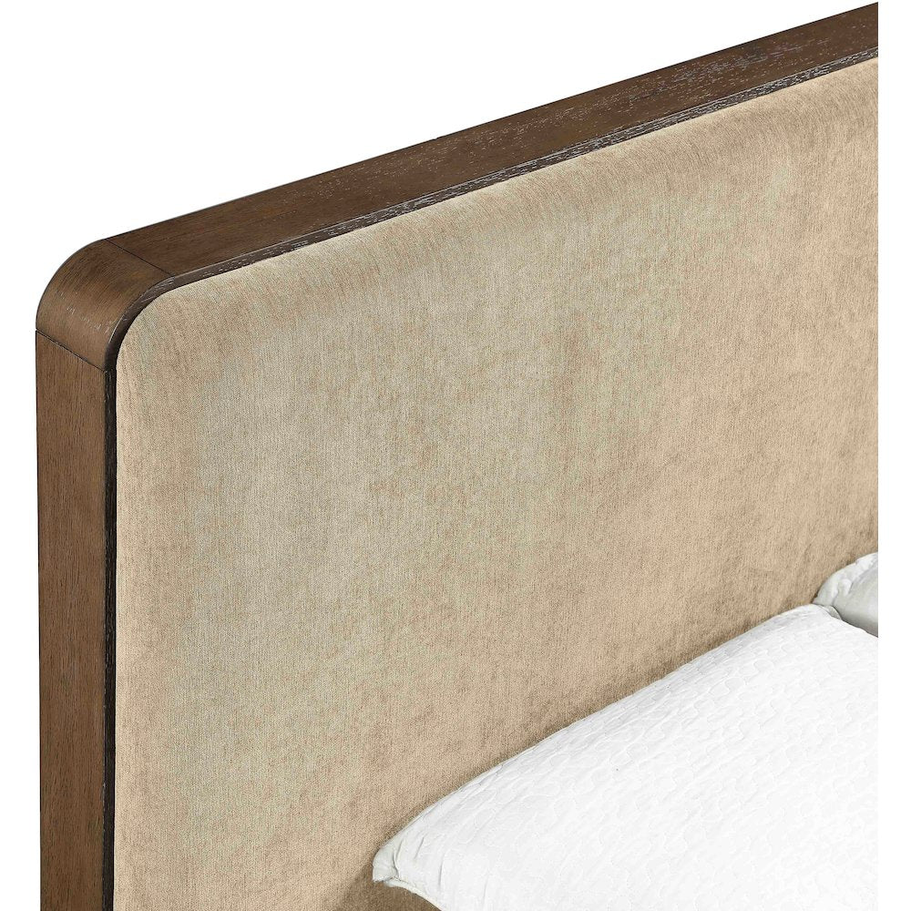 Dalton Beige Fabric Upholstered King Bed