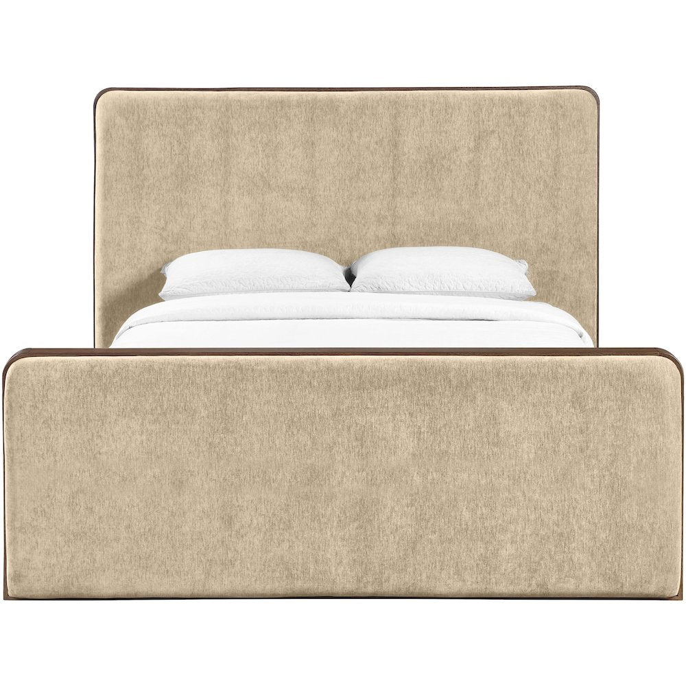Dalton Beige Fabric Upholstered Queen Bed (3 Boxes)