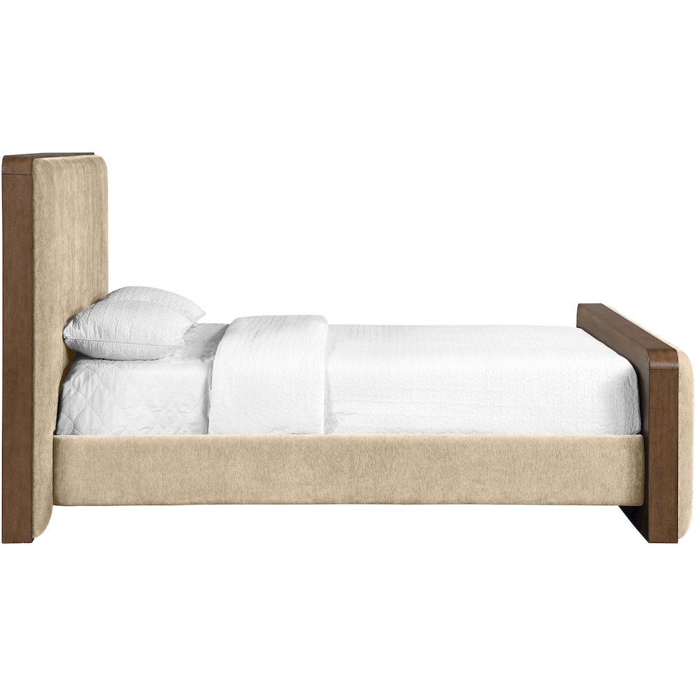 Dalton Beige Fabric Upholstered Queen Bed (3 Boxes)