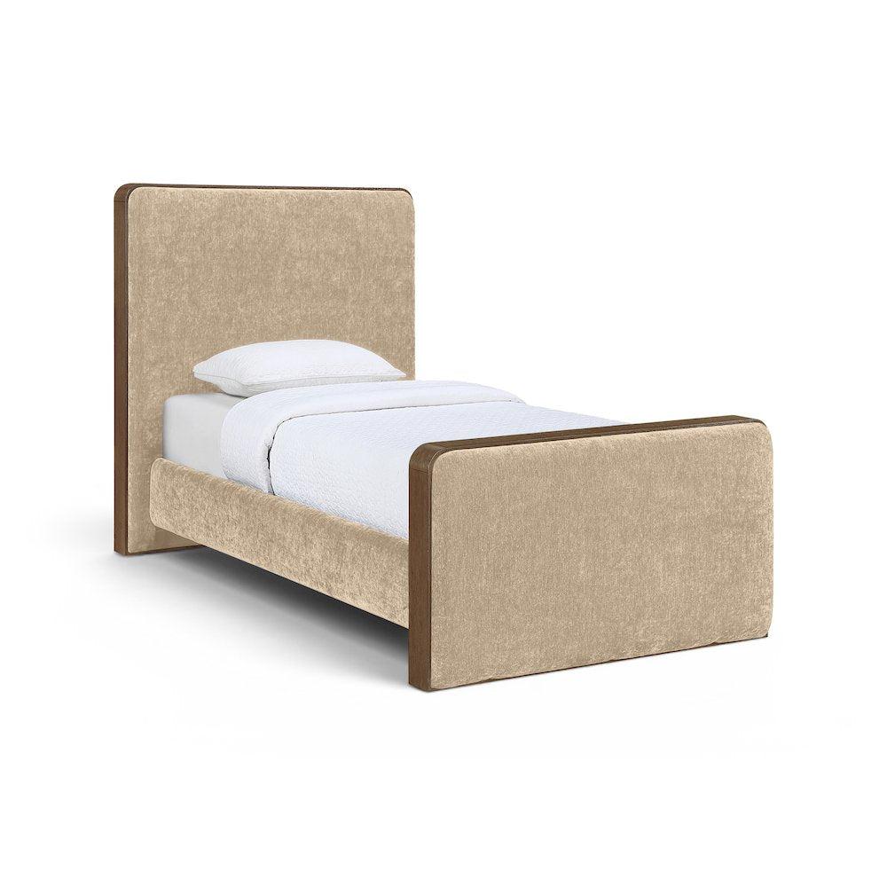 Dalton Beige Fabric Upholstered Twin Bed (3 Boxes)