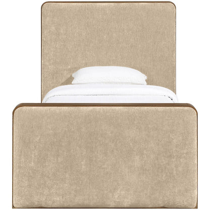 Dalton Beige Fabric Upholstered Twin Bed (3 Boxes)