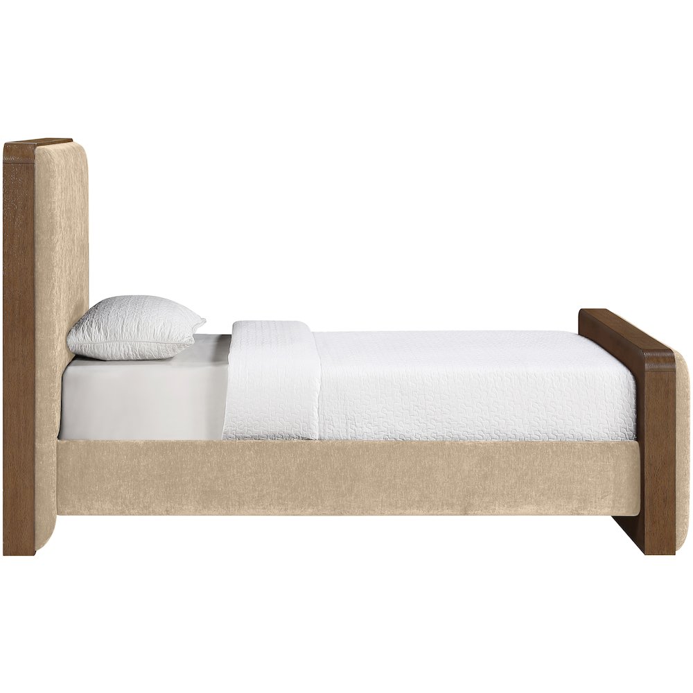 Dalton Beige Fabric Upholstered Twin Bed (3 Boxes)