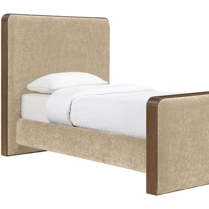 Dalton Beige Fabric Upholstered Twin Bed (3 Boxes)