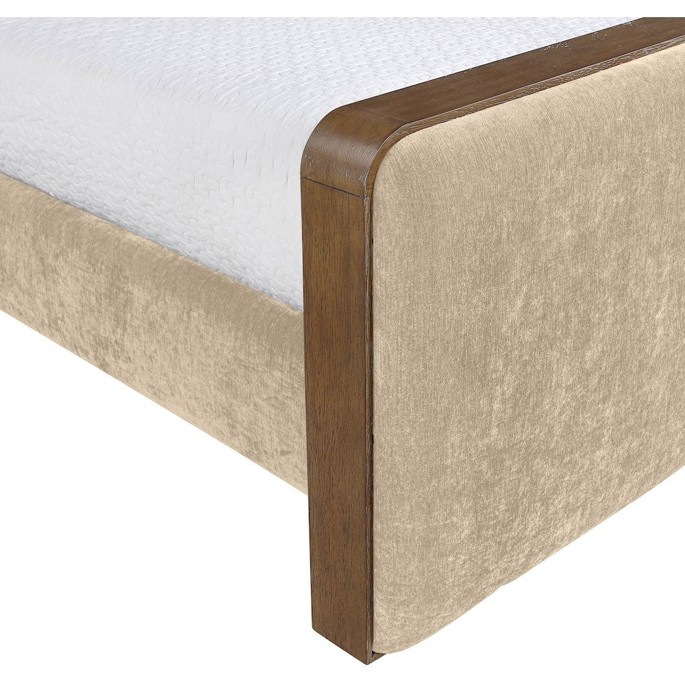 Dalton Beige Fabric Upholstered Twin Bed (3 Boxes)