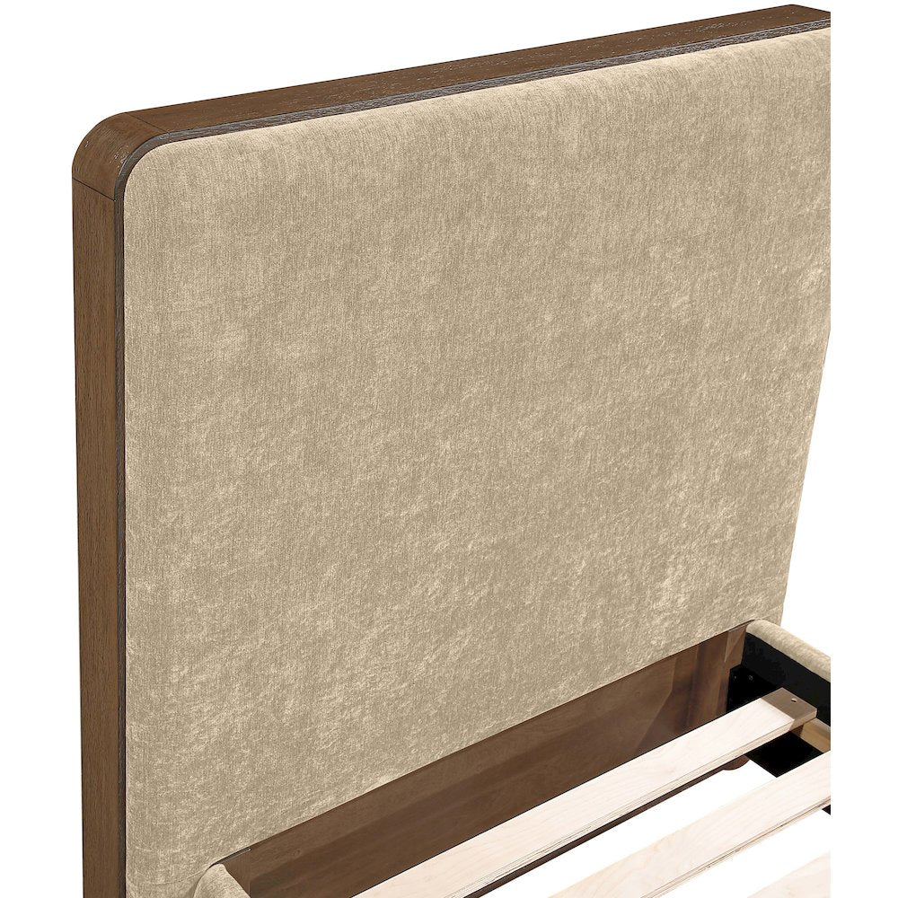 Dalton Beige Fabric Upholstered Twin Bed (3 Boxes)