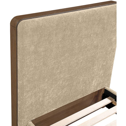Dalton Beige Fabric Upholstered Twin Bed (3 Boxes)