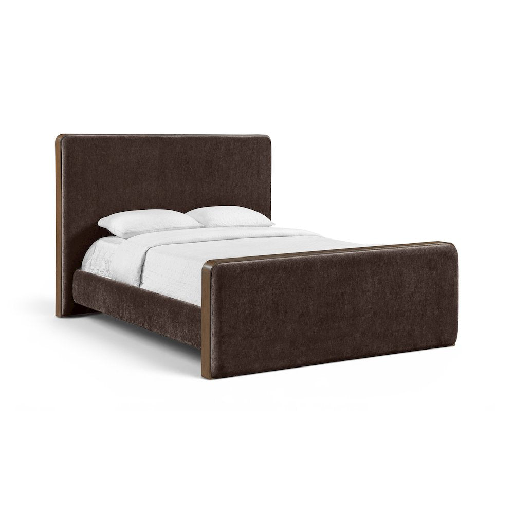 Dalton Brown Fabric Upholstered Full Bed (3 Boxes)
